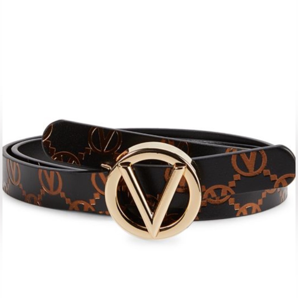 Valentino by Mario Valentino Giusy Monogram Leather Belt new no tag Medium